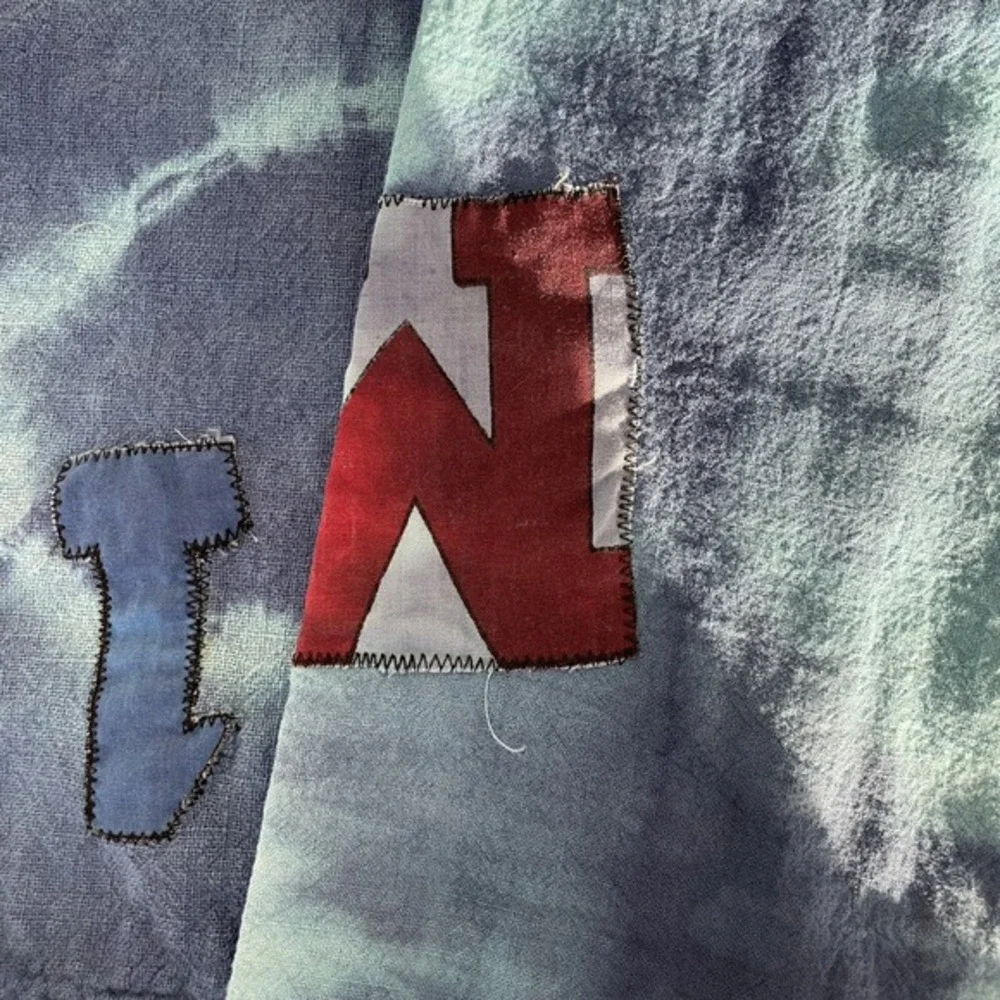 Shibori Tea Towel Set Tie Dye Hand Dyed Cotton Upcycled Sustainable Handmade